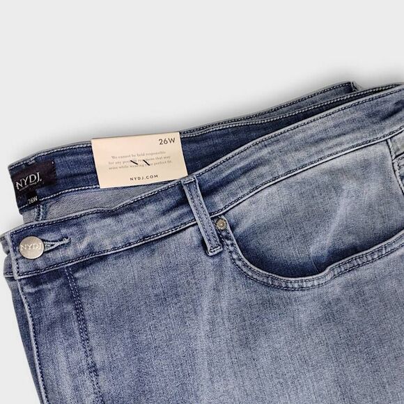 NYDJ Womens Jeans Sz 26W Girlfriend Faded High Rise Straight Leg Plus Classicore - Picture 4 of 12